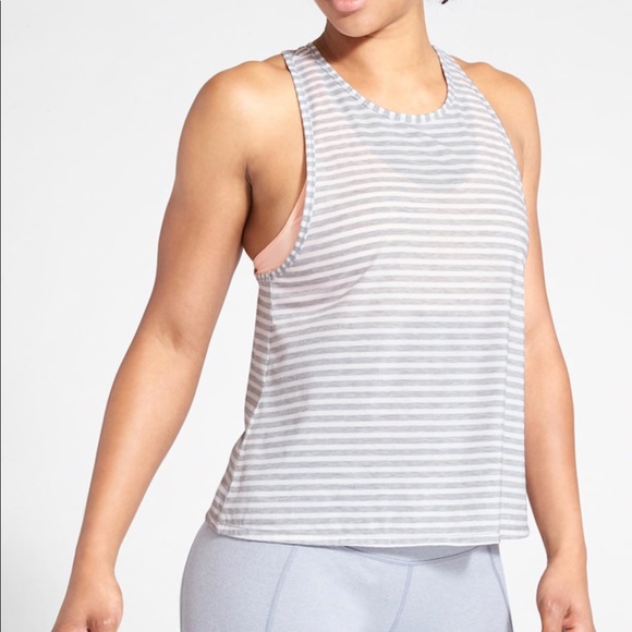 Athleta Tops - Athleta Tank XLarge Stripe Essence Low Tank*